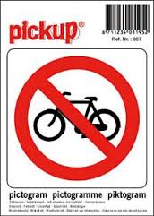 Pickup verboden rijwielen   10x10cm