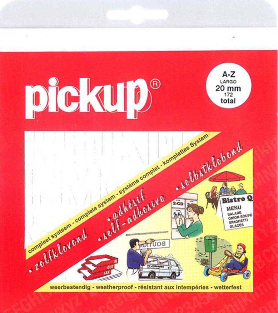 Pickup letterset largo wit     20mm