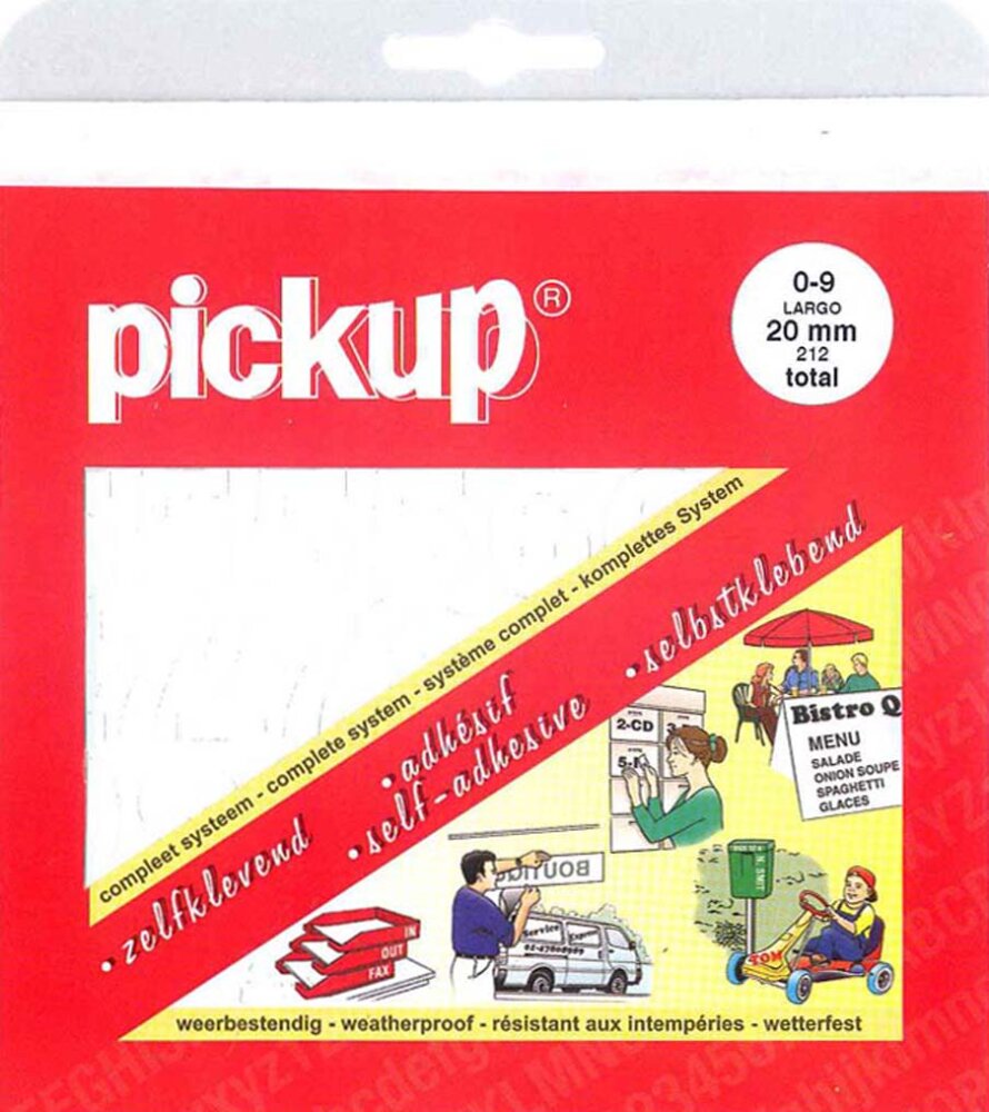 Pickup cijferset  largo wit    20mm