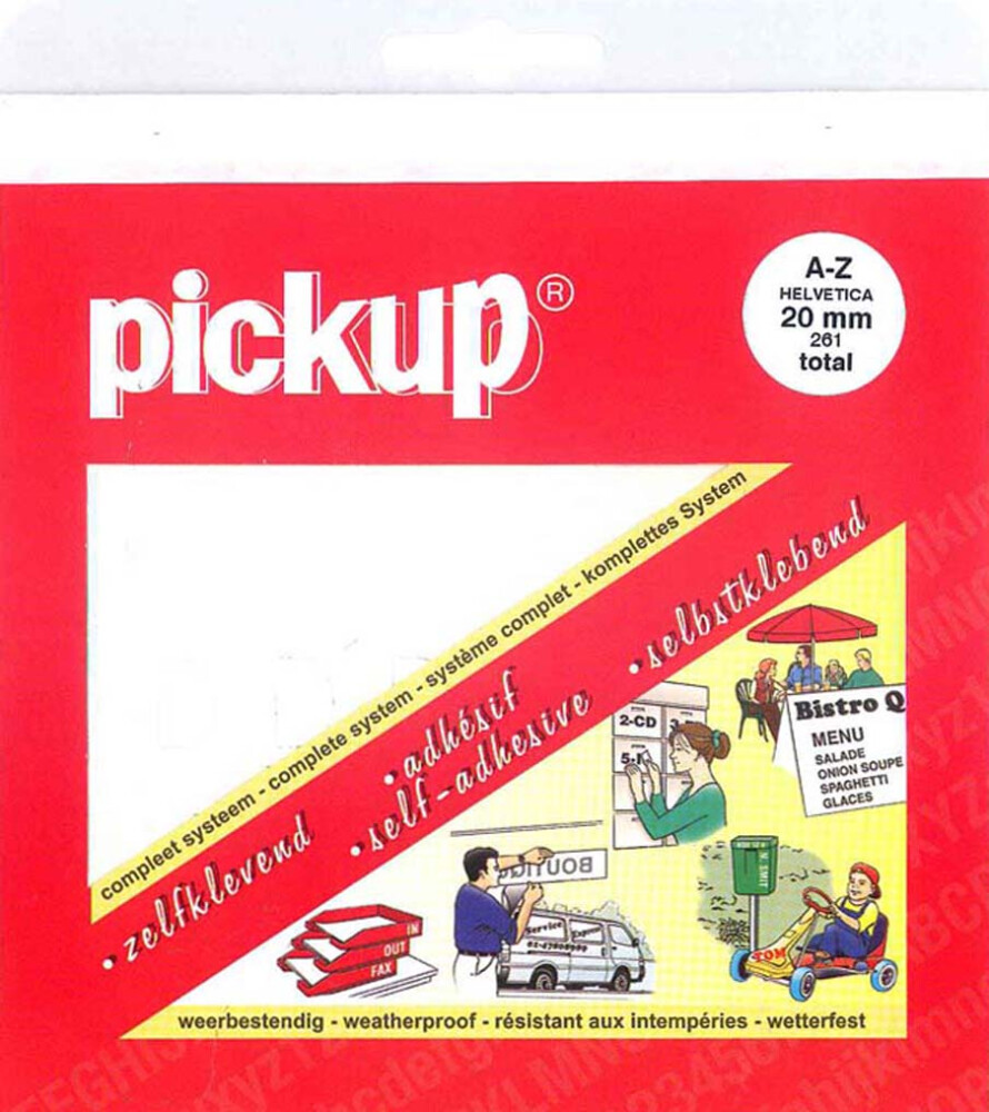 Pickup letterset helvetia wit  20mm