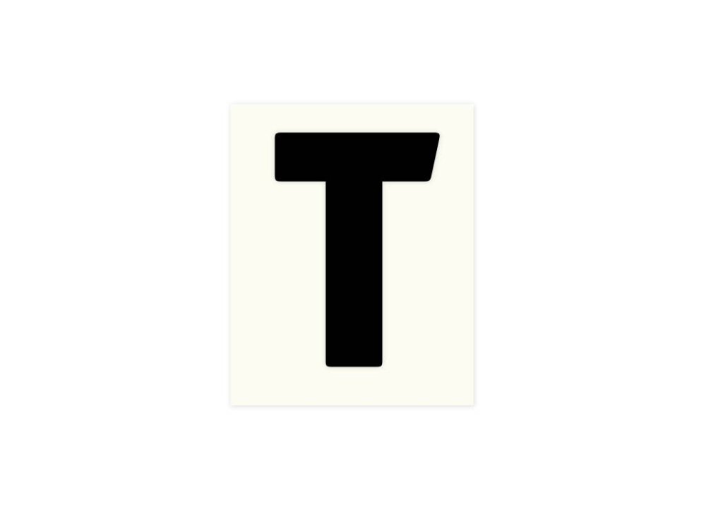 Pickup letter t zwart          40mm