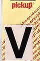 Pickup letter v zwart          40mm