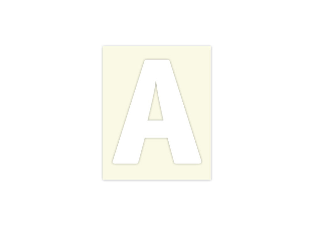 Pickup letter a wit            40mm