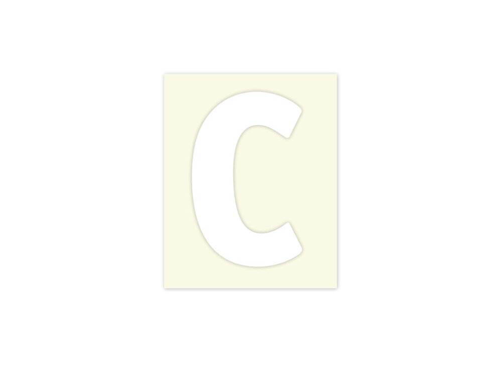 Pickup letter c wit            40mm