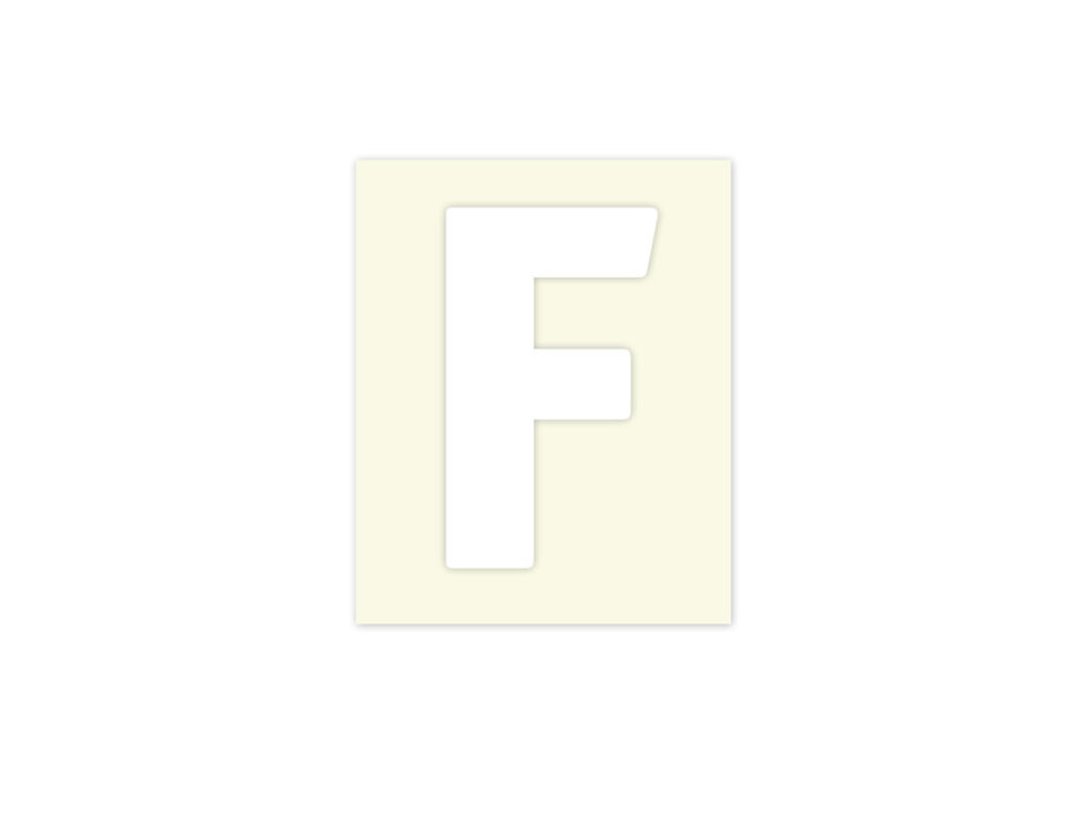 Pickup letter f wit            40mm