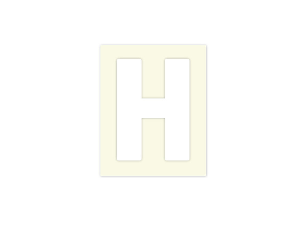 Pickup letter h wit            40mm
