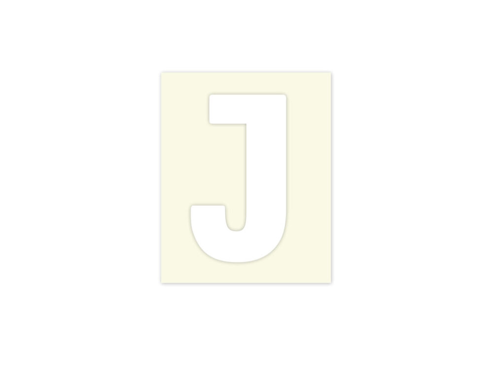Pickup letter j wit            40mm