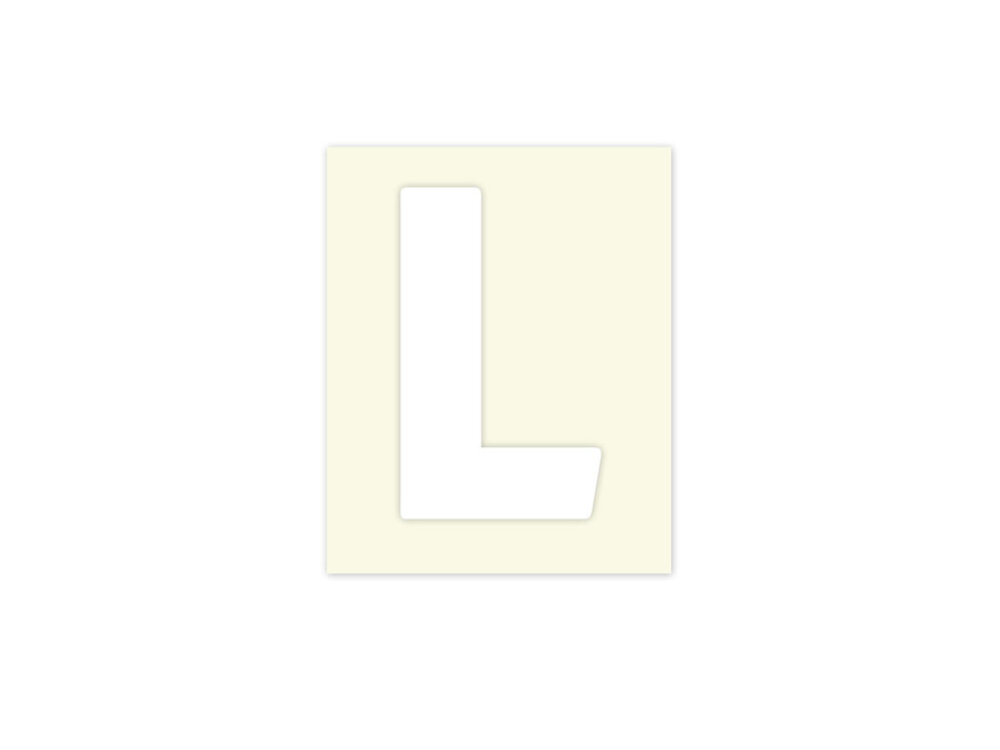 Pickup letter l wit            40mm
