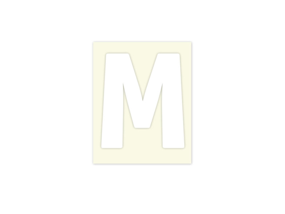 Pickup letter m wit            40mm