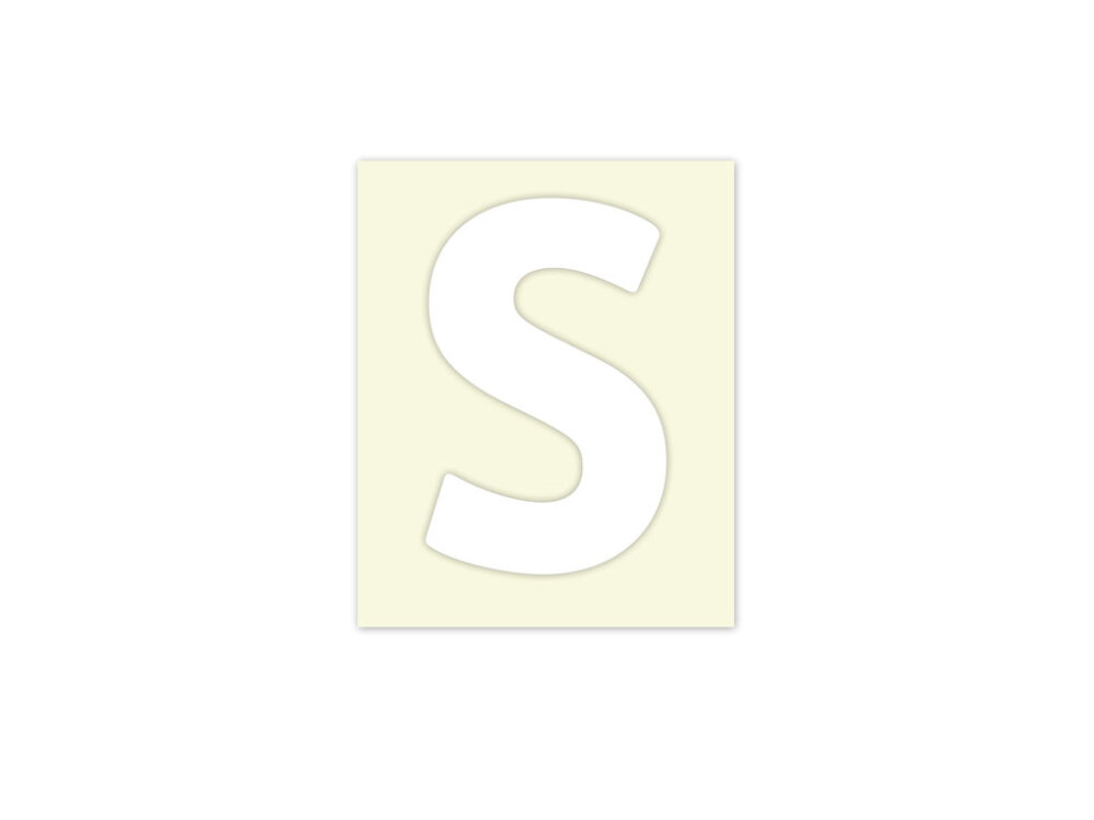 Pickup letter s wit            40mm
