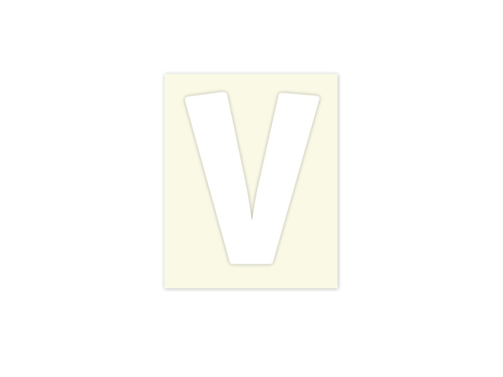 Pickup letter v wit            40mm