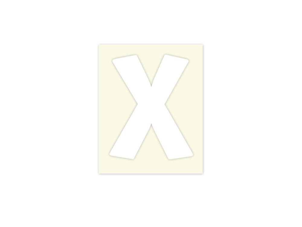 Pickup letter x wit            40mm