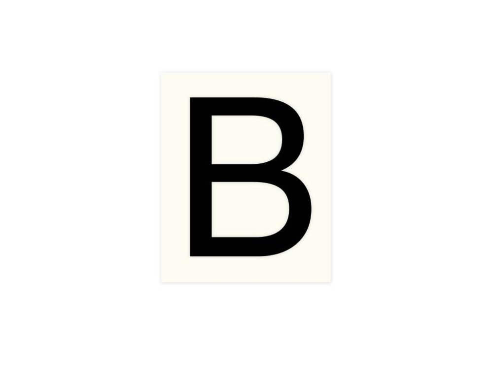 Pickup letter b zwart          80mm