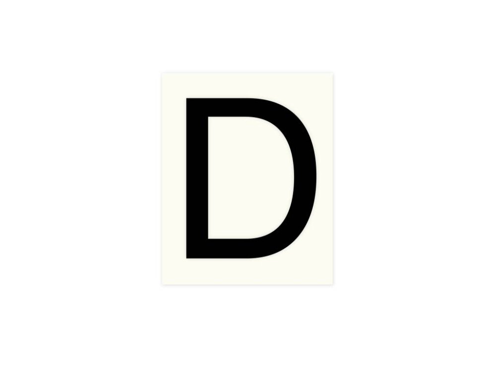 Pickup letter d zwart          80mm