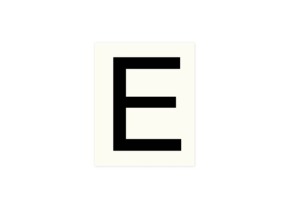 Pickup letter e zwart          80mm