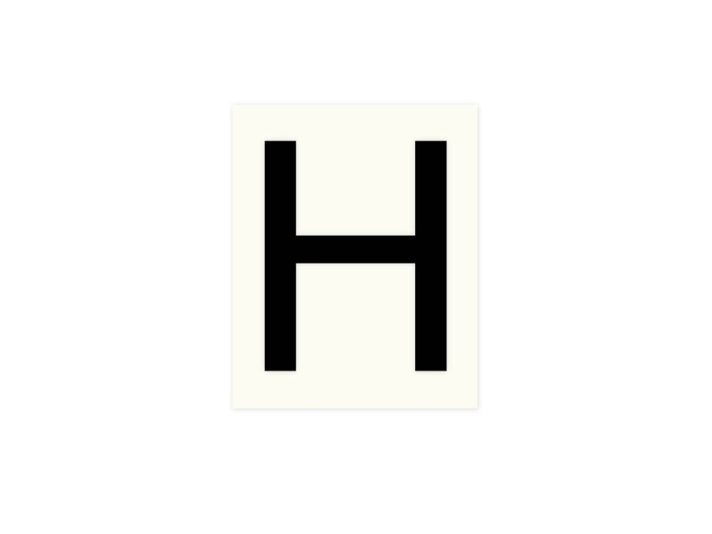 Pickup letter h zwart          80mm