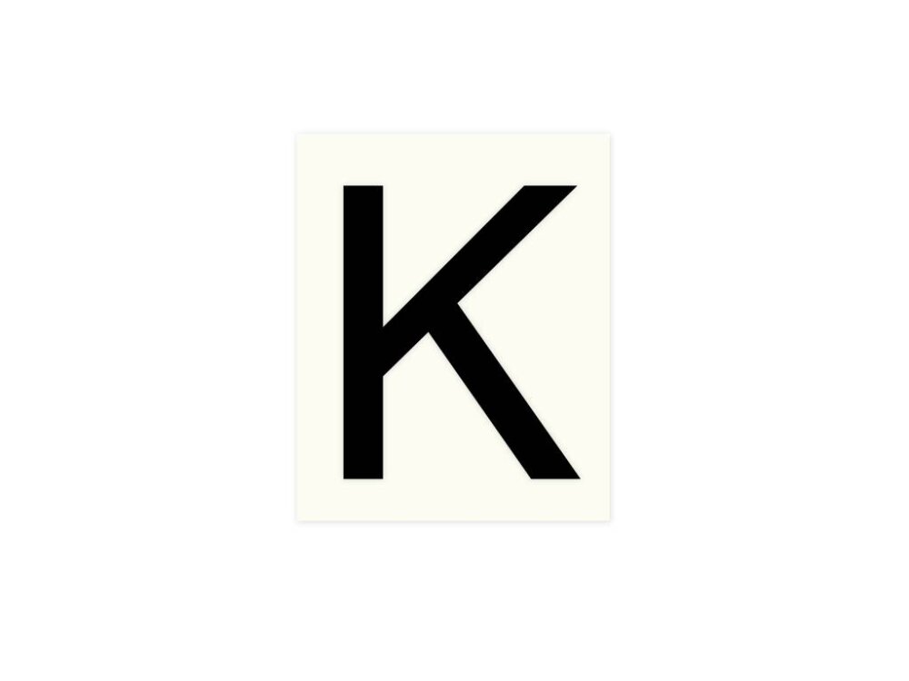 Pickup letter k zwart          80mm