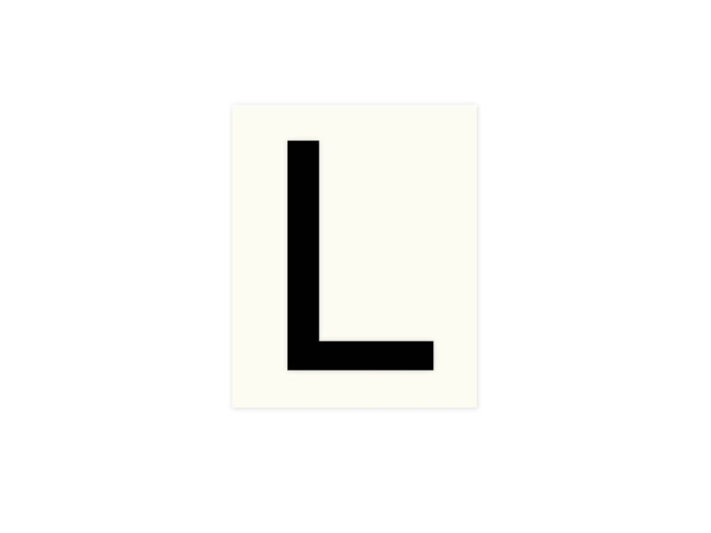 Pickup letter l zwart          80mm