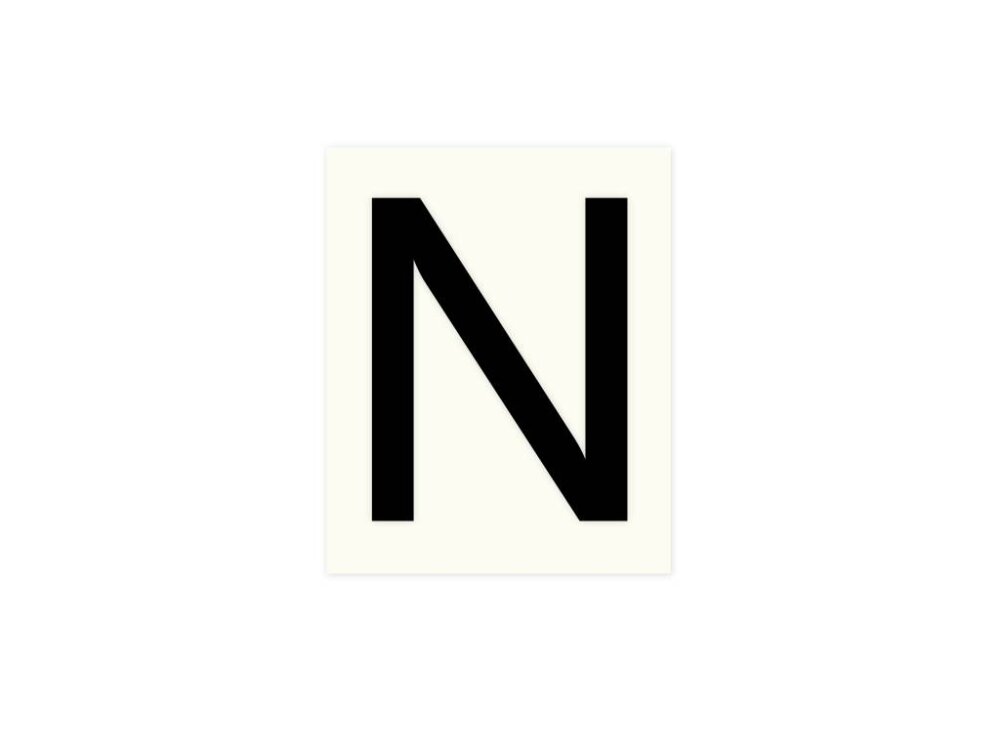 Pickup letter n zwart          80mm
