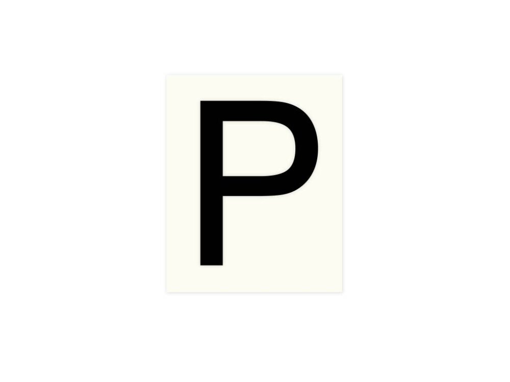 Pickup letter p zwart          80mm