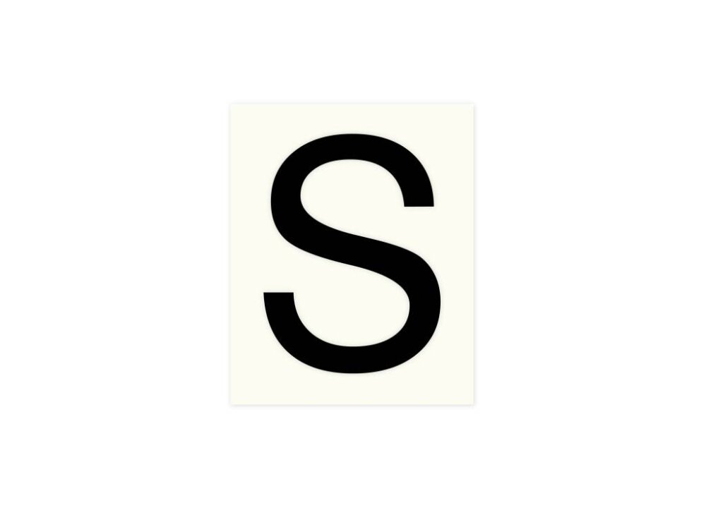 Pickup letter s zwart          80mm