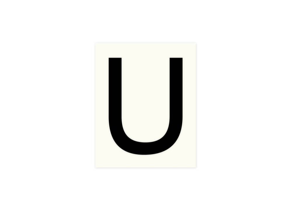Pickup letter u zwart          80mm