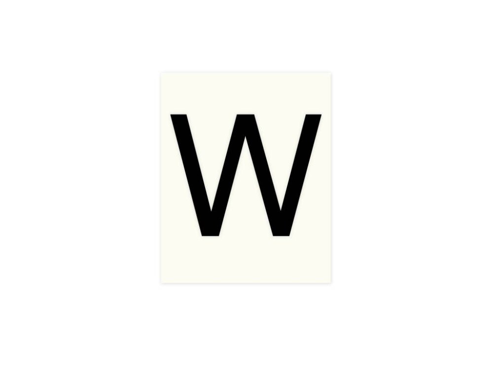 Pickup letter w zwart          80mm