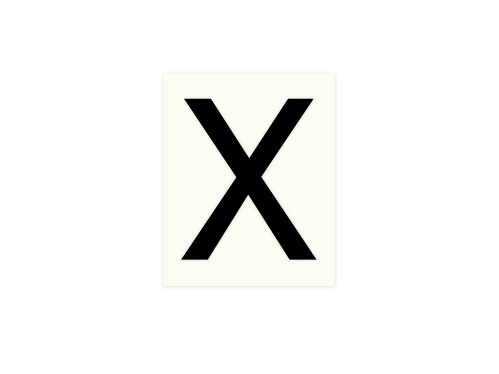 Pickup letter x zwart          80mm