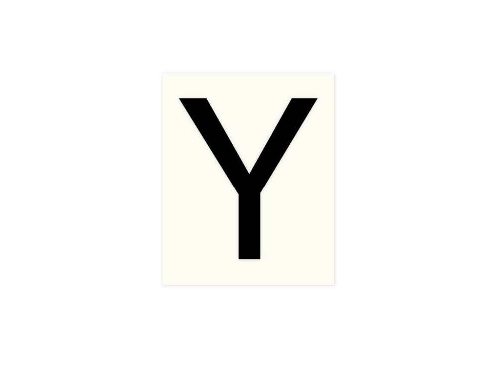 Pickup letter y zwart          80mm