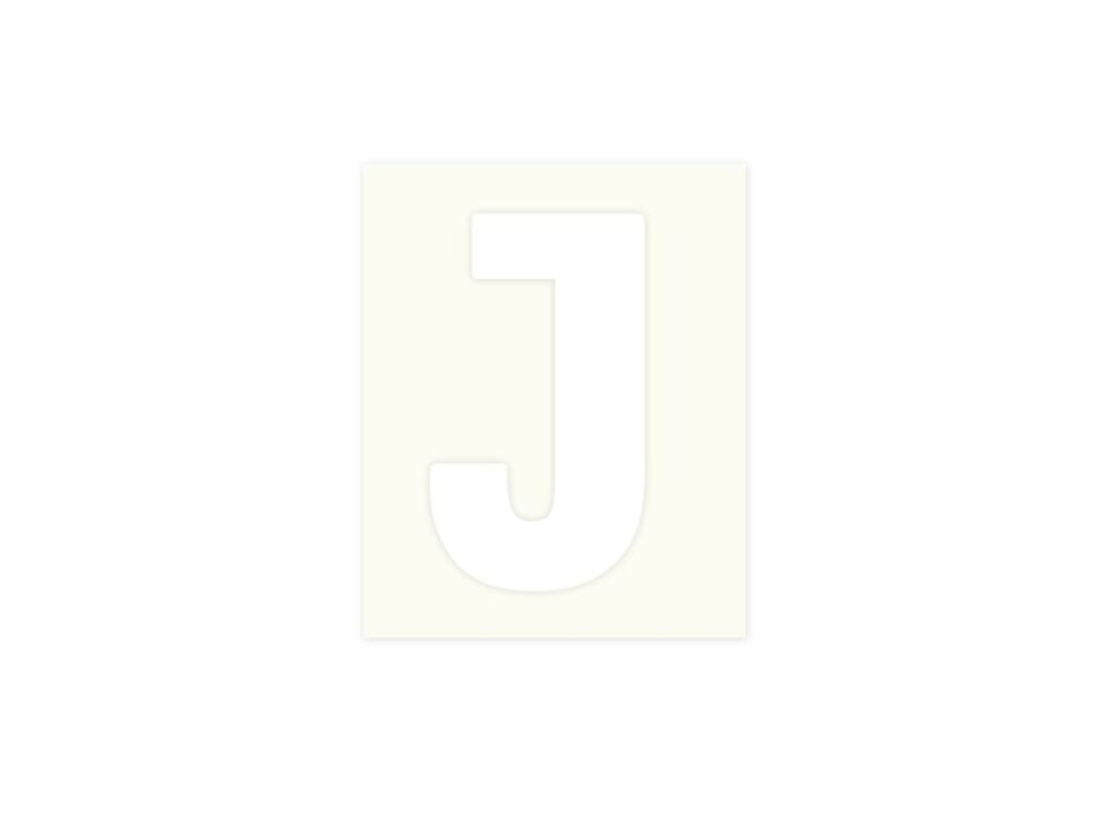 Pickup letter j wit            80mm