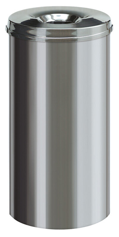 Vlamdovende papierbak RVS, zwart  50 ltr
