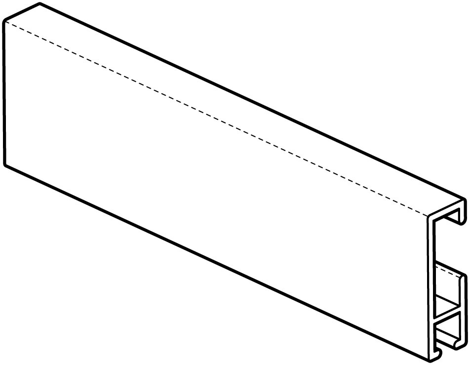 Schilderij cliprail wit       200cm