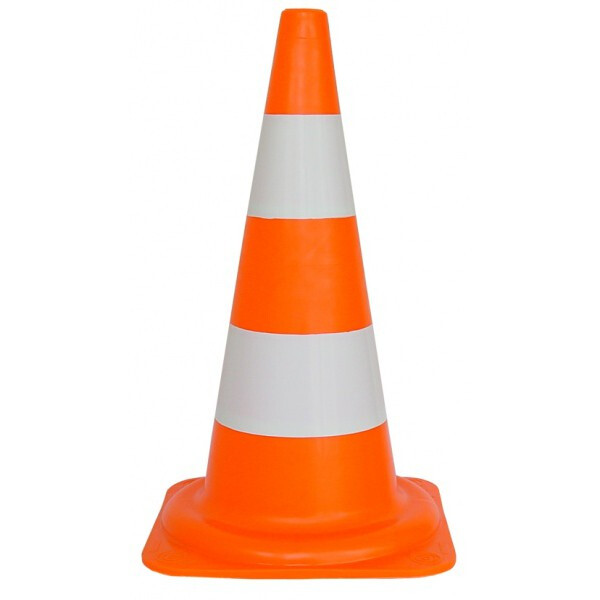 Verkeerspilon oranje + reflec. 1.5kg  50cm