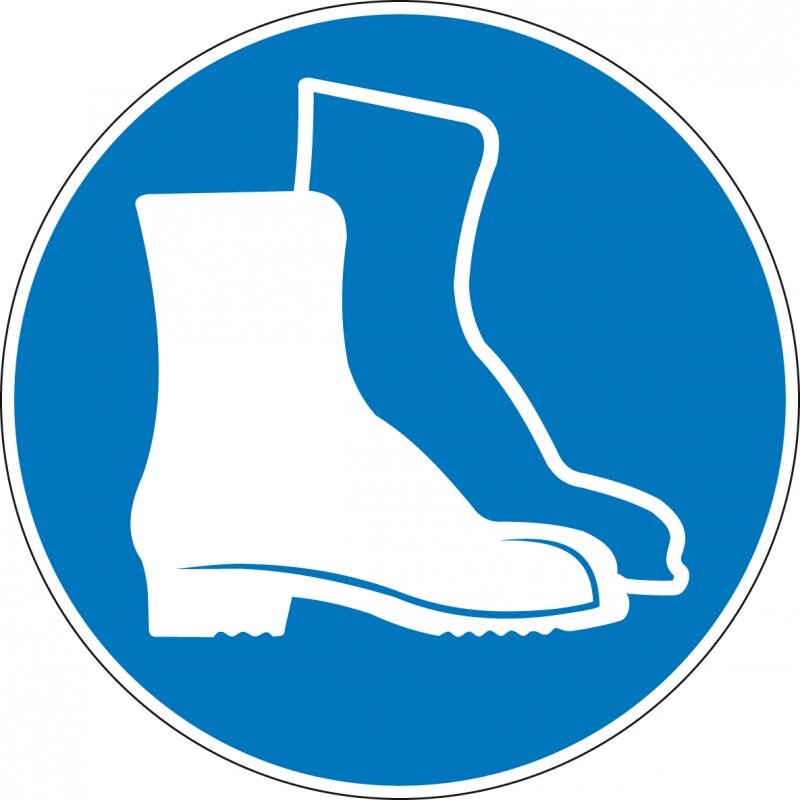 Sticker veiligheidsschoen verplicht
