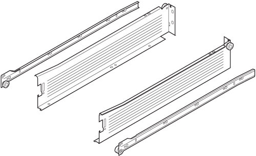 Blum staalbox ladegeleider    500mm