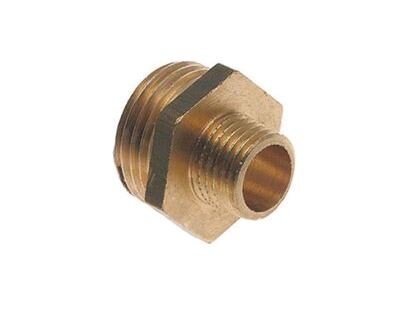 Messing verloopnippel  2xbu 3/8x1/4