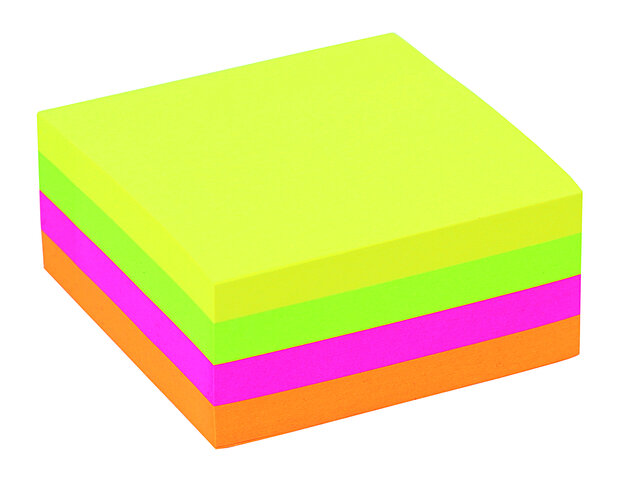 Memoblok Quantore 76x76mm neon assorti