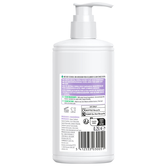 Handzeep Ecover met pomp Lavendelgeur 250ml