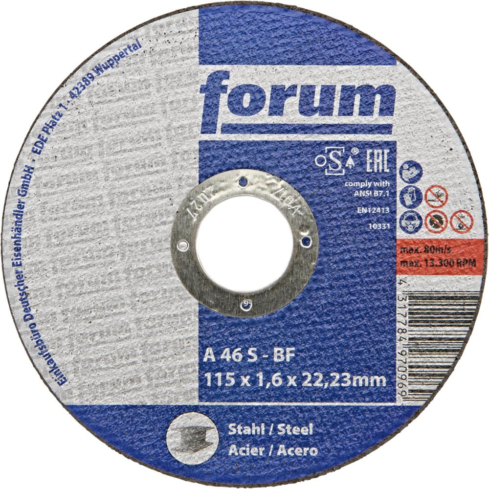 Forum Doorslijpschijf staal vlak 115x1,6mm