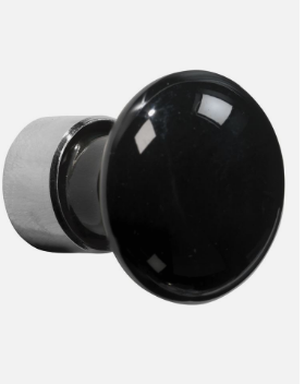 Wb kastknop diam.25mm  nikkel-zwart