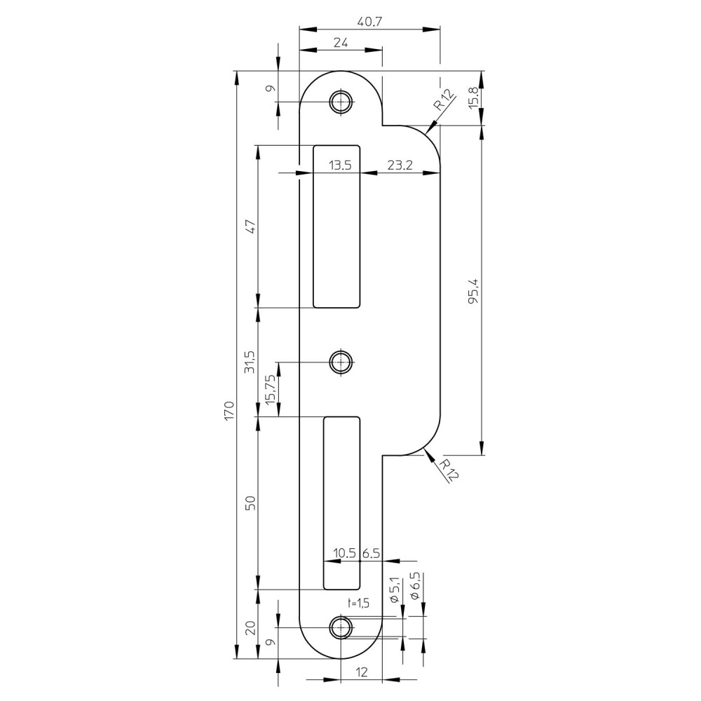 Wilka sluitplaat rvs v.5495   ls/rs