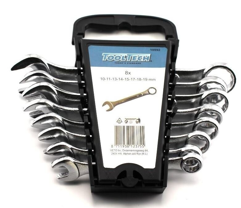 Ring-steeksleutelset 8-dlg 10-19mm