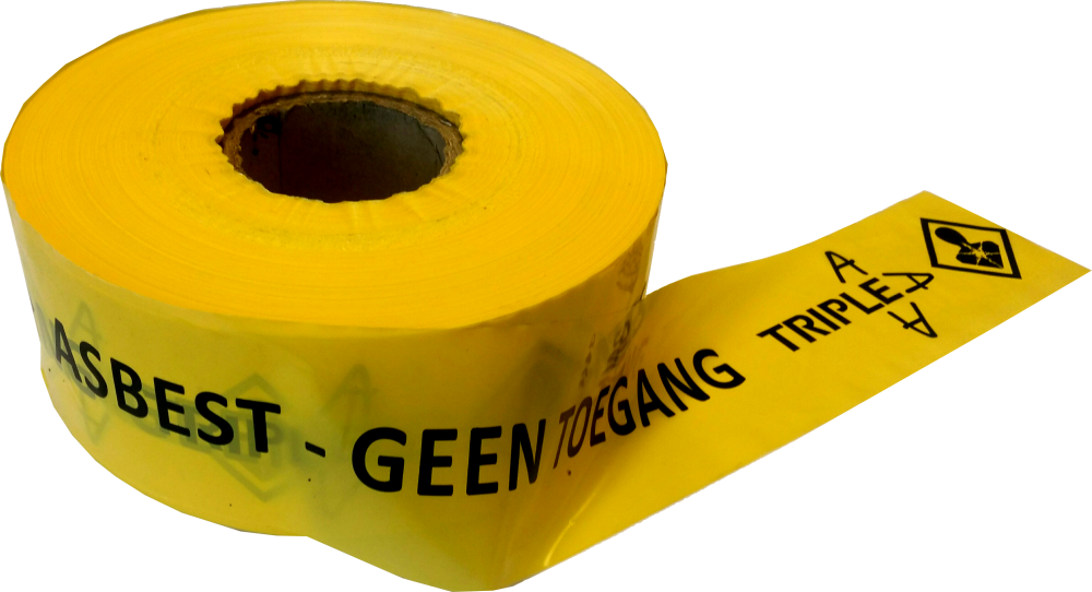 Afzetband asbest zwart/gl 500mx10cm