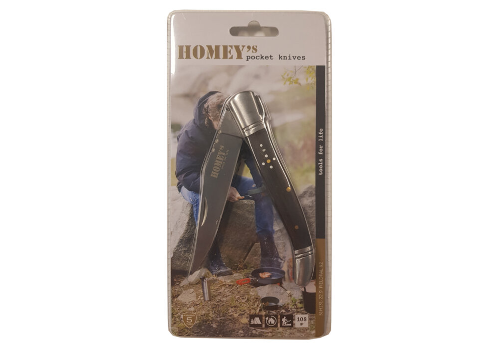 Homeij zakmes Fieldpal K2 roestvrij/hardhout