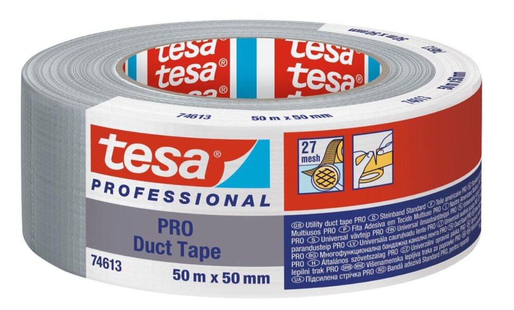 Tesaband ducttape PRO 74613 grijs 50mm x 50m