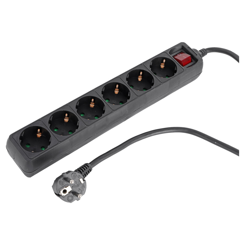 Q-Link tafelcontactdoos 6V ra zwart 1.5m