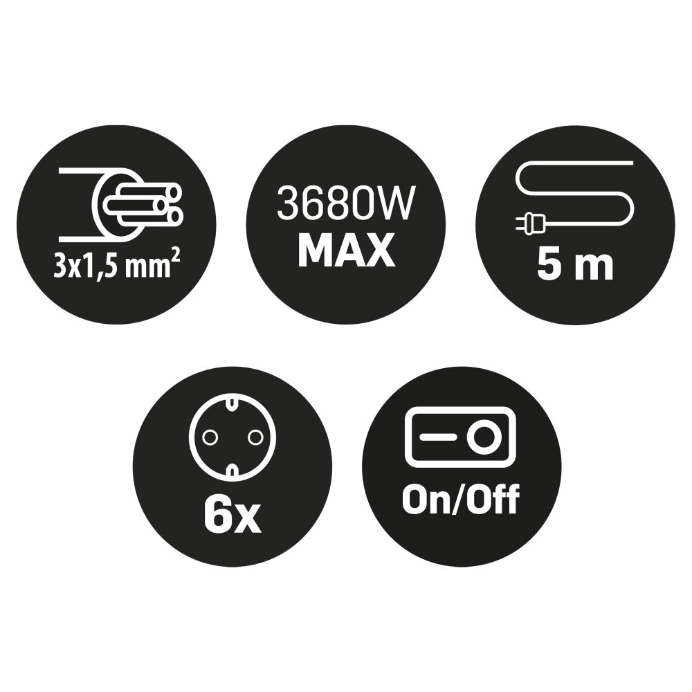 Q-Link tafelcontactdoos 6v ra wit 5 meter