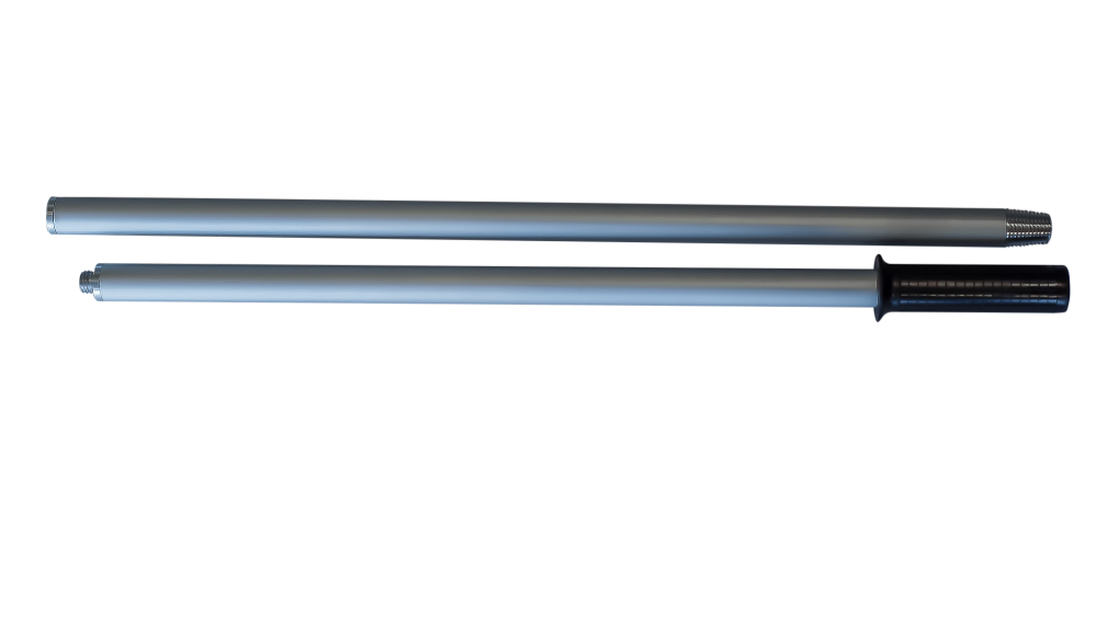 Bezemsteel deelbaar  aluminium 125 cm