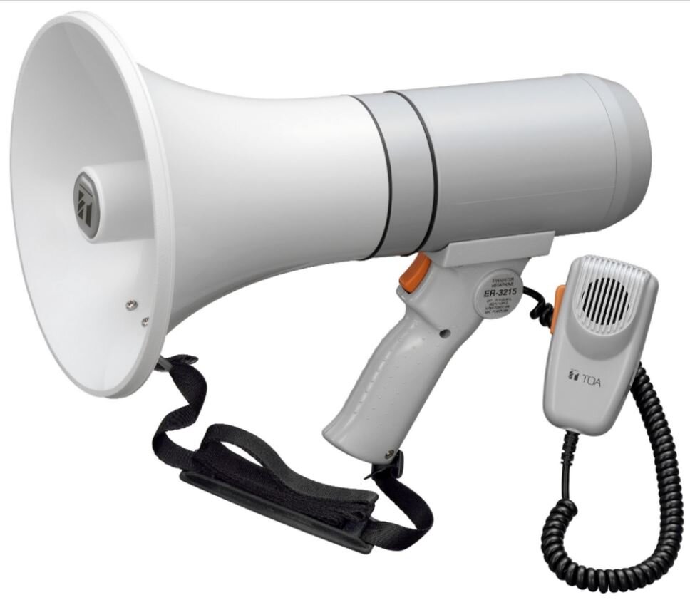 Toa megafoon grijs 23 Watt met microfoon