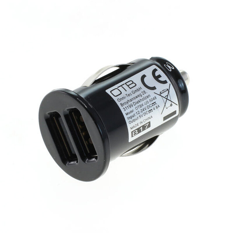 Dubbele USB autolader 5V 4.8A 24W 2xUSB-A